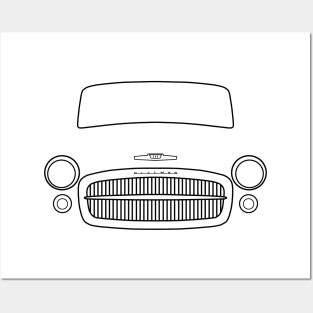 Hillman Minx classic 1950s British car black outline graphic Posters and Art